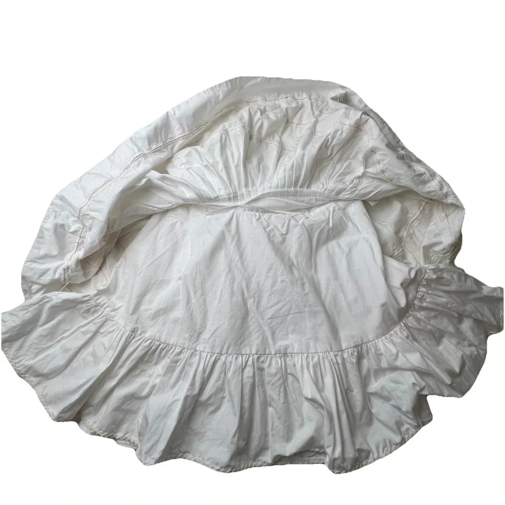 The Children's Place Girls White Beige Cotton Tiered Ruffle RicRac Trim Skirt  8